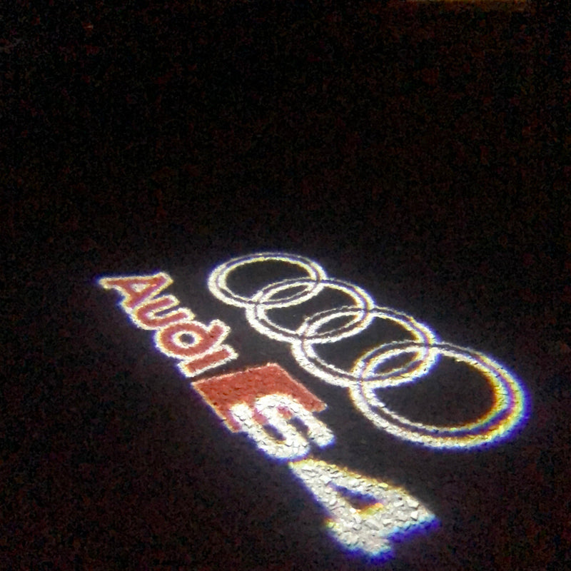 AUDI S4 LOGO PROJECTOT LIGHTS Nr.34 (quantità 1 = 2 pellicole logo /2 luci porta） 