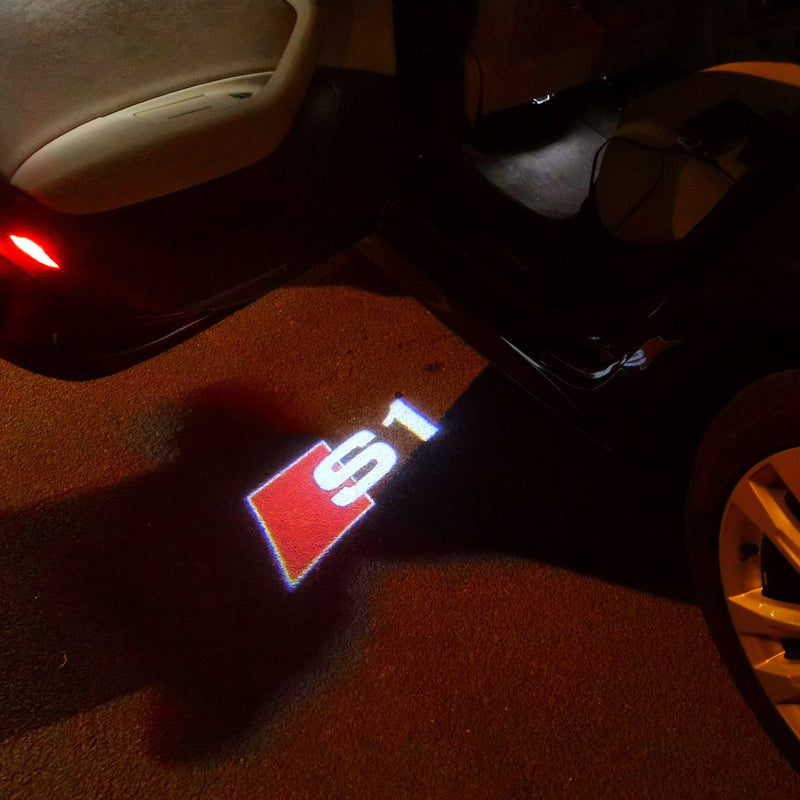 AUDI S1 LOGO PROJECTOT LIGHTS Nr.23  (quantity 1 = 2 Logo Films /2 door lights）