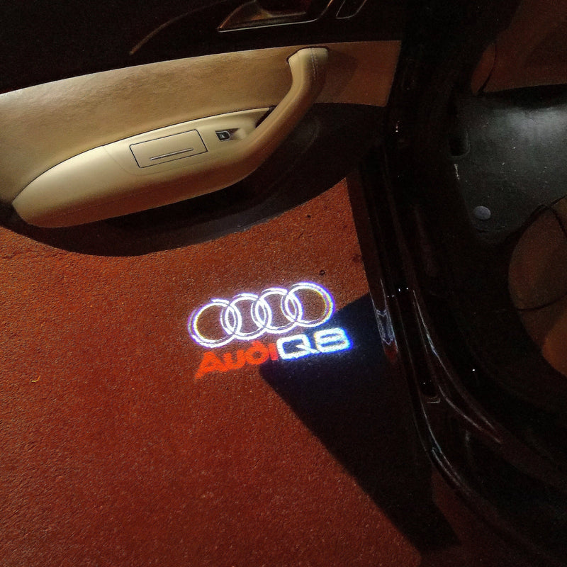 AUDI Q8 LOGO PROJECTOT LIGHTS Nr.50 (Menge 1 = 2 Logofolien /2 Türleuchten） 