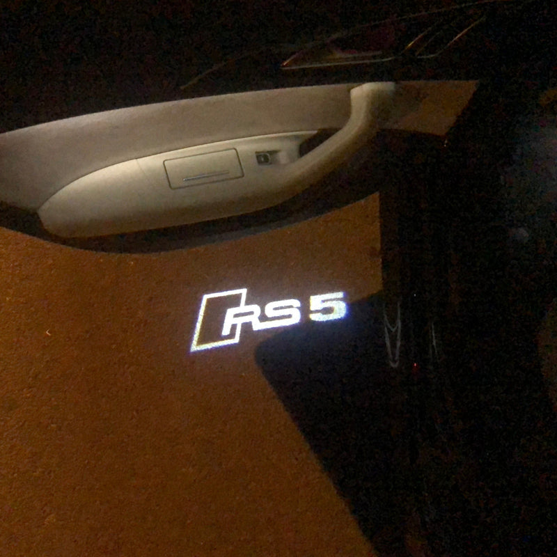 AUDI  RS5 LOGO PROJECTOT LIGHTS Nr.121  (quantity 1 = 2 Logo Films /2 door lights）