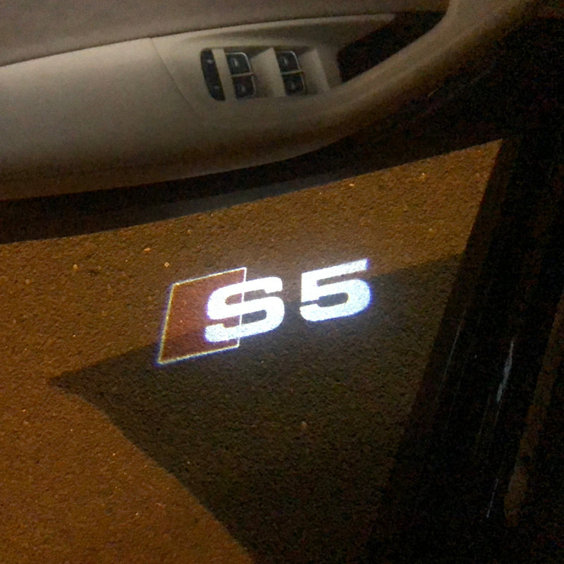 AUDI S5 LOGO PROJECTOT LIGHTS Nr.26 (quantity 1 = 2 Logo Films /2 door lights）