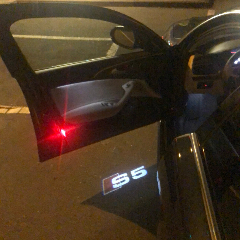 AUDI S5 LOGO PROJECTOT LIGHTS Nr.26 (Menge 1 = 2 Logofolien /2 Türleuchten） 