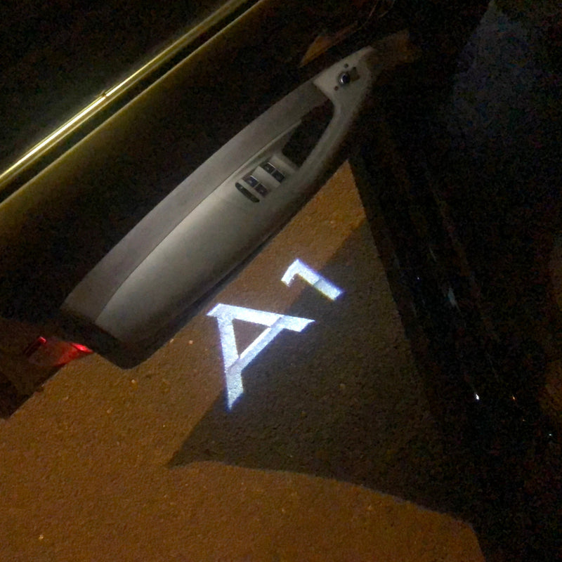 AUDI A1 LOGO PROJECTOT LIGHTS Nr.169 (Menge 1 = 2 Logofolien /2 Türleuchten） 