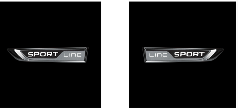 SKODA SPORT LINE LOGO PROJECTOT LIGHTS Nr.67 (quantity  1 =  2 Logo Film /  2 door lights)