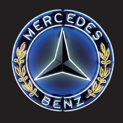 MERCEDES BENZ Original LOGO PROJECTOT LIGHTS Nr.01 (quantità 1 = 1 set/2 luci porta)