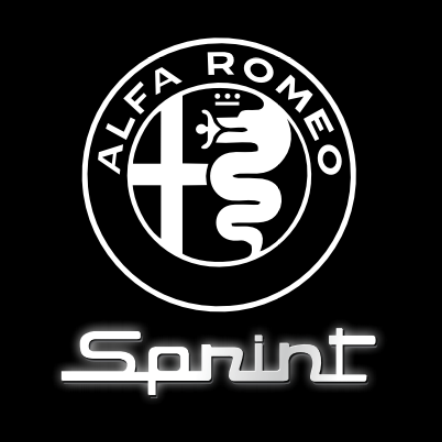 Alfa Romeo Sprint LOGO PROJECTOT LIGHTS Nr.81 (Menge 1 = 2 Logofolie / 2 Türleuchten) 