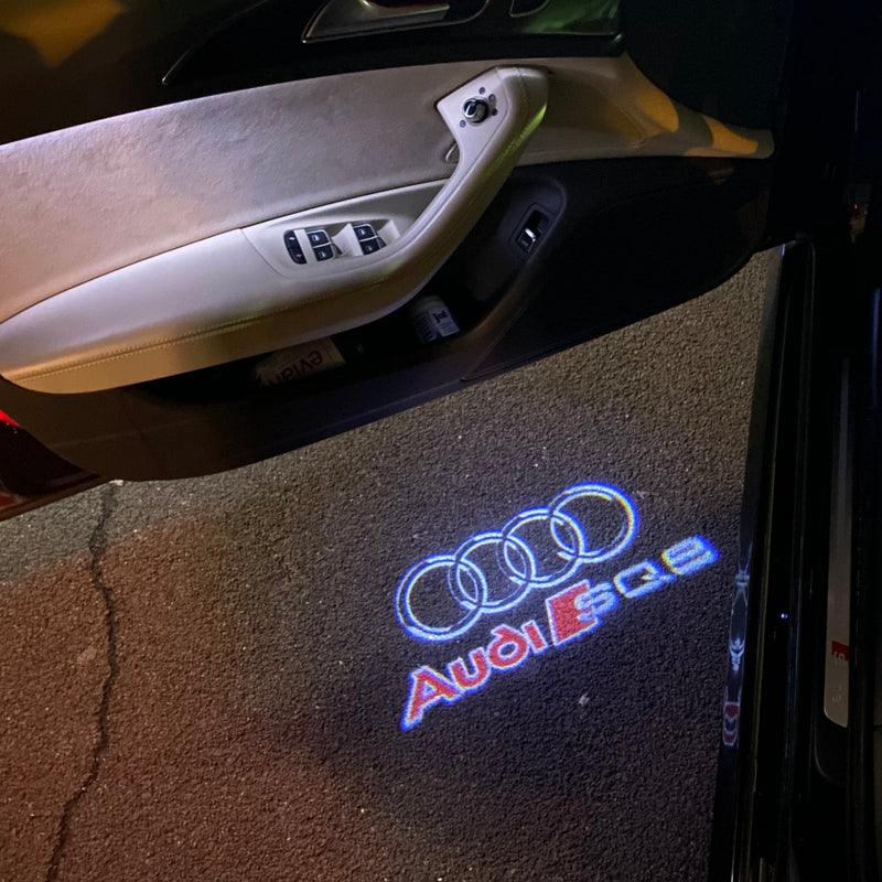 AUDI SQ8 LOGO PROJECTOT LIGHTS Nr.255 (quantity 1 = 2 Logo Films /2 door lights）