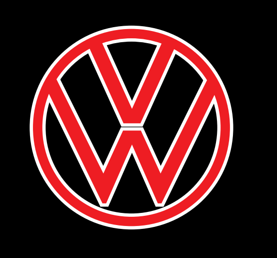 Volkswagen Luci porta Logo originale n. 158 (quantità 1 = 2 pellicole logo / 2 luci porta)