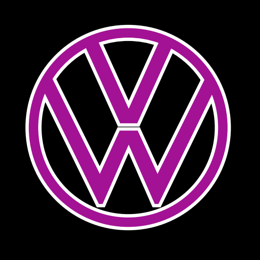 Volkswagen Luci porta Logo originale n. 161 (quantità 1 = 2 pellicole logo / 2 luci porta)