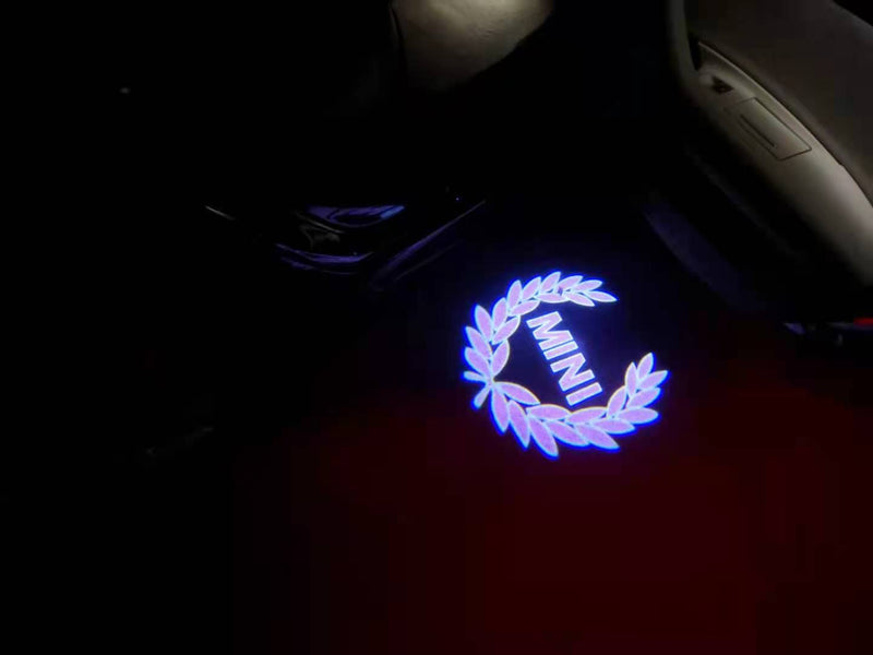 MINI ORIGINAL LOGO PROJECROTR LIGHTS Nr.92 (Menge 1 = 2 Logofolie / 2 Türleuchten) 