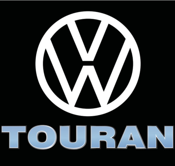 Volkswagen Luci porta TOURAN Logo Nr. 162 (quantità 1 = 2 pellicole logo / 2 luci porta)