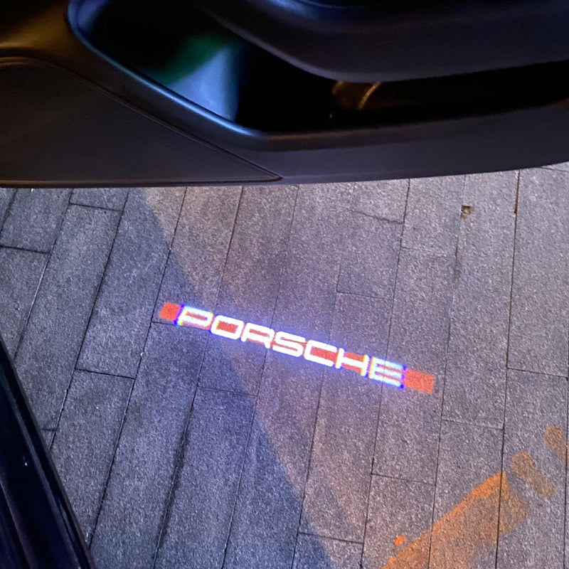 PORSCHE Original  LOGO PROJECTOT LIGHTS Nr.74 (quantity  1 =  2 Logo Film /  2 door lights)