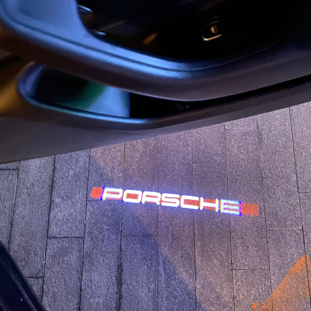PORSCHE Original  LOGO PROJECTOT LIGHTS Nr.74 (quantity  1 =  2 Logo Film /  2 door lights)