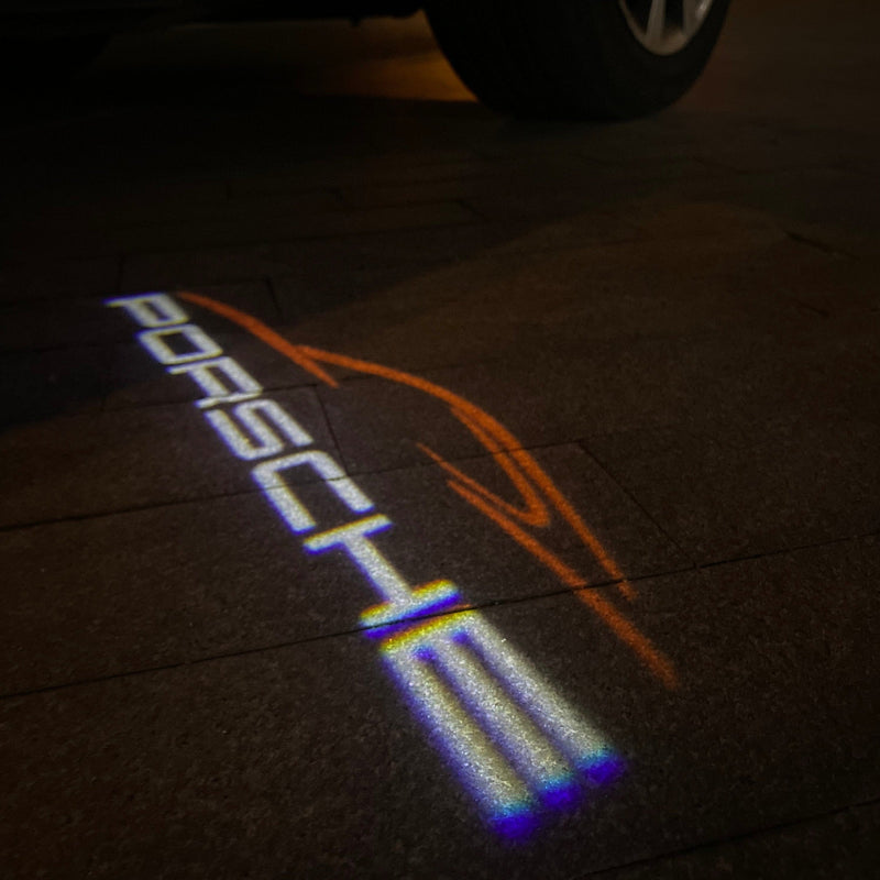 PORSCHE Original LOGO PROJECTOT LIGHTS Nr.51 (quantità 1 = 2 pellicole logo / 2 luci porta) 