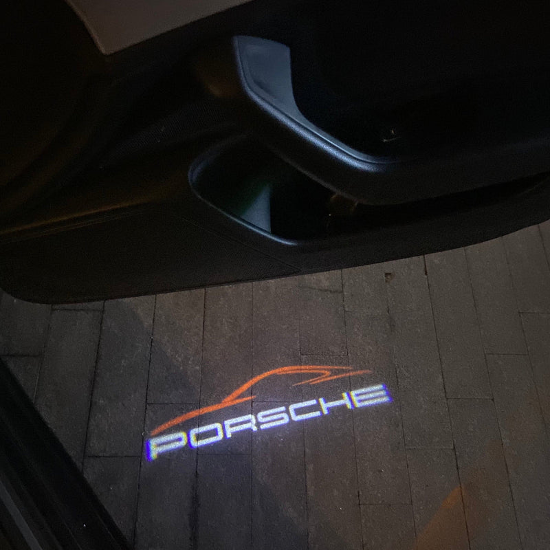 PORSCHE Original LOGO PROJECTOT LIGHTS Nr.51 (Menge 1 = 2 Logofolie / 2 Türleuchten) 