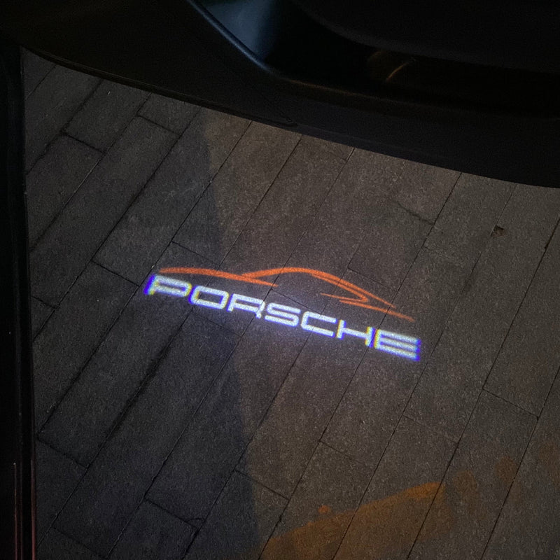 PORSCHE Original LOGO PROJECTOT LIGHTS Nr.51 (quantità 1 = 2 pellicole logo / 2 luci porta) 