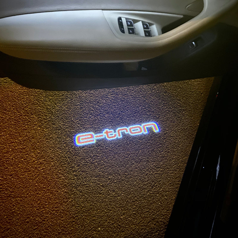 AUDI E-TRON LOGO PROJECTOT LIGHTS Nr.289 (Menge 1 = 2 Logofolien /2 Türleuchten） 