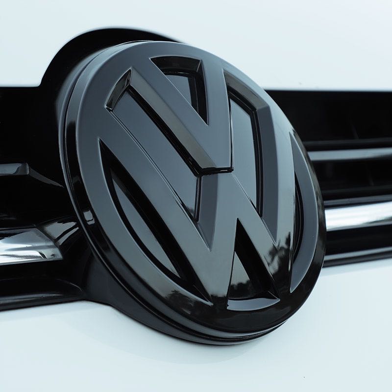 VW-Frontgrill-Logo mit LED-Anzeige, Durchmesser: 155 mm, schwarze Farbe