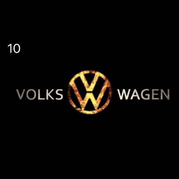 Volkswagen Luci porta Logo originale n. 06 (quantità 1 = 2 pellicole logo / 2 luci porta) 