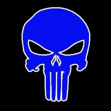 Logo Punisher Nr.203 (quantità 1 = 2 pellicole con logo/2 luci per porte)Logo degli eroi Marvel 