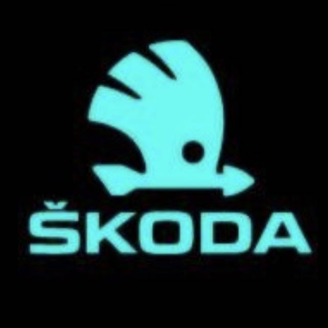 SKODA ORIGINAL LOGO PROJECTOT LIGHTS Nr.08 (quantity  1 =  2 Logo Film /  2 door lights)