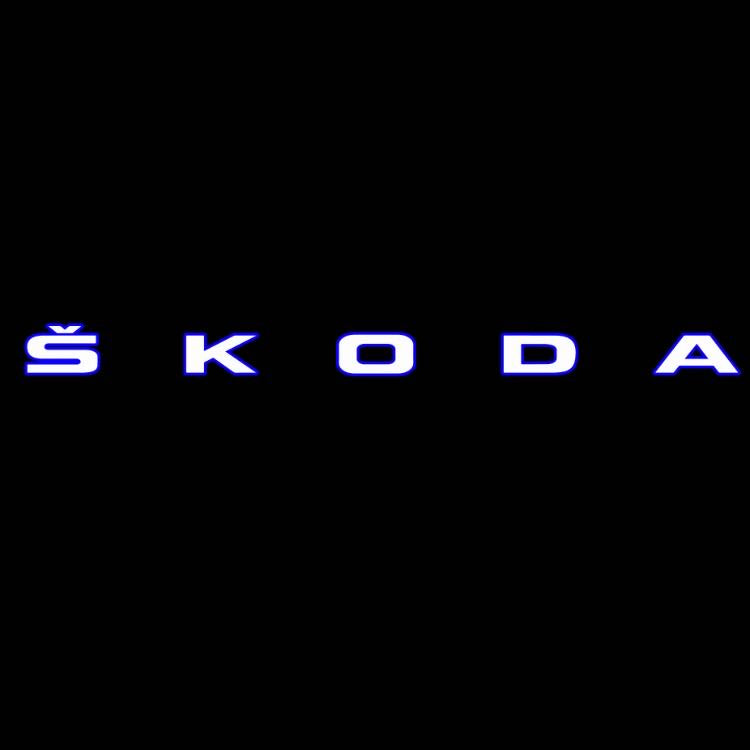 SKODA ORIGINAL LOGO PROJECTOT LIGHTS Nr.19 (Menge 1 = 2 Logofolien /2 Türleuchten）