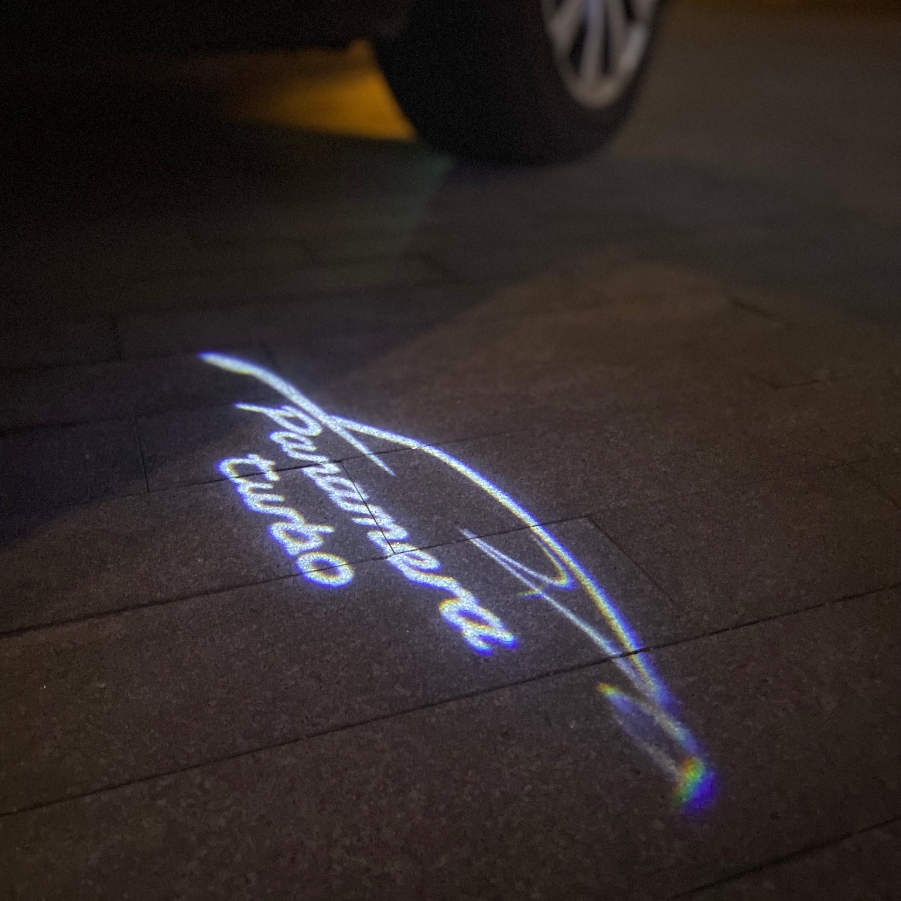 PORSCHE Panamera LOGO PROJECTOT LIGHTS Nr.84 (quantity  1 =  2 Logo Film /  2 door lights)