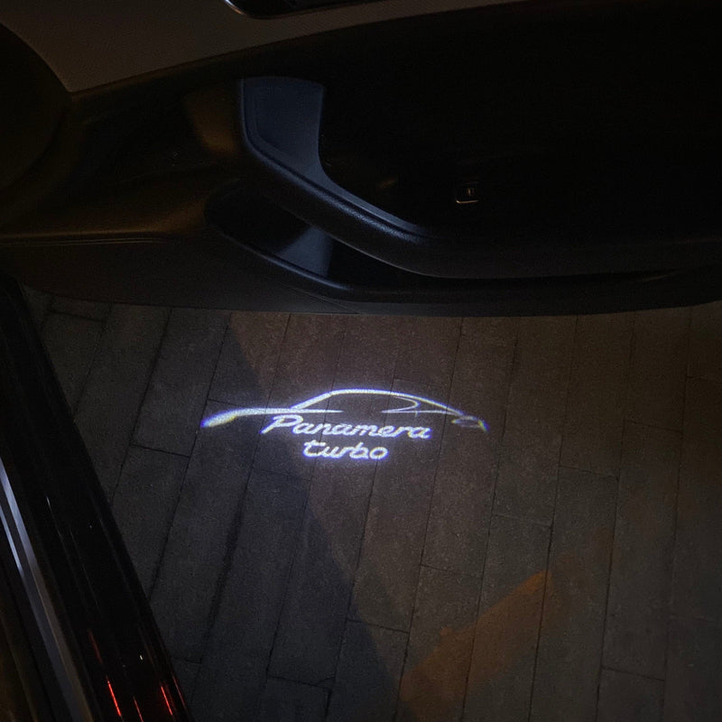 PORSCHE Panamera LOGO PROJECTOT LIGHTS Nr.84 (quantity  1 =  2 Logo Film /  2 door lights)