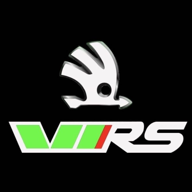 SKODA VRS LOGO  LIGHTS Nr.24 (quantity  1 =  2 Logo Film /  2 door lights)