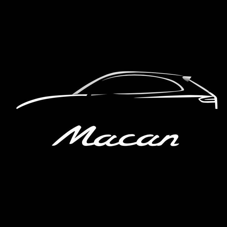 PORSCHE MACAN LOGO PROJECTOT LIGHTS Nr.8090 (Menge 1 = 2 Logofolie / 2 Türleuchten) 