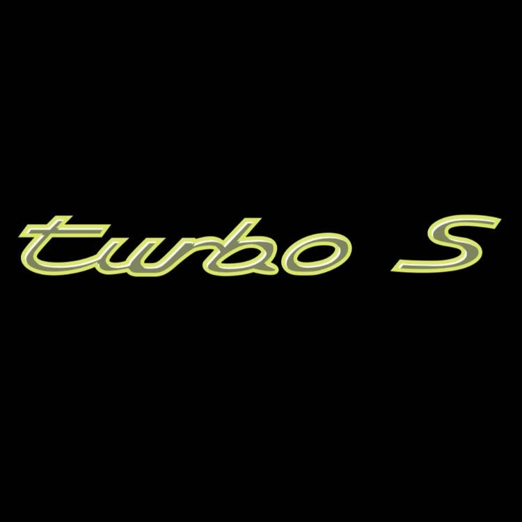 PORSCHE TURBO S LOGO PROJECTOT LIGHTS Nr.8123 (Menge 1 = 2 Logofolie / 2 Türleuchten)