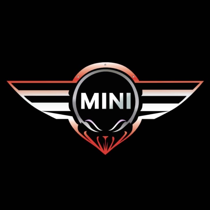 MINI ORIGINAL LOGO PROJECROTR LIGHTS Nr.17 (Menge 1 = 2 Logofolie / 2 Türleuchten) 