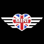 MINI  BRITISH NATIONAL FLAG WITH MINI  LOGO PROJECROTR LIGHTS Nr.10 (quantity  1 =  2 Logo Film /  2 door lights)