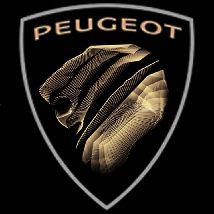 PEUGEOT ORIGINAL LOGO PROJECTOT LIGHTS Nr.30002 (Menge 1 = 2 Logofolien /2 Türleuchten） 