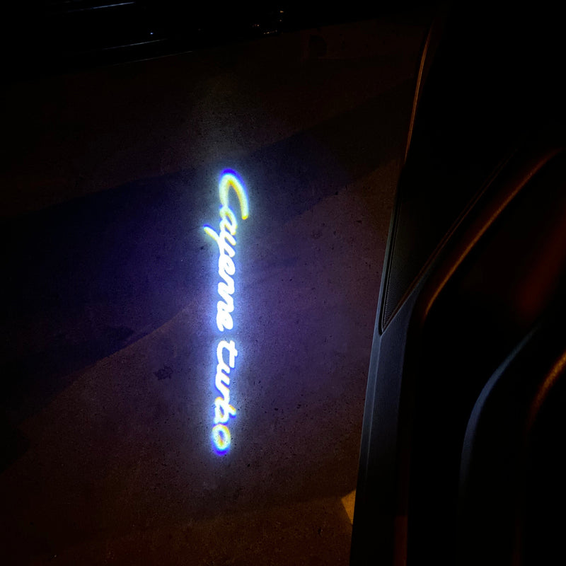 PORSCHE Cayenne LOGO PROJECTOT LIGHTS Nr.39 (Menge 1 = 2 Logofolie / 2 Türleuchten) 