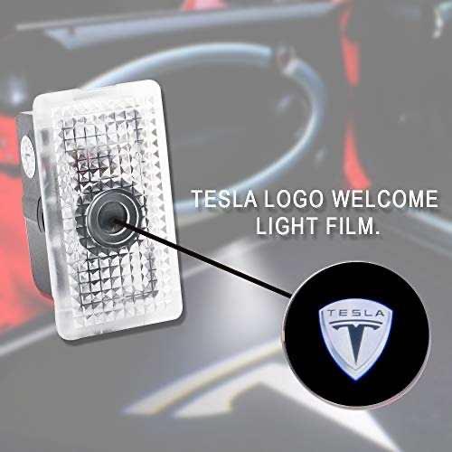 TESLA LOGO PROJECROTR LIGHTS Nr.1501 (quantità 1 = 2 pellicole logo / 2 luci per porta)