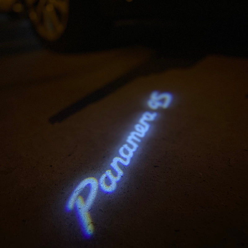 PORSCHE Panamera LOGO PROJECTOT LIGHTS Nr.8087 (Menge 1 = 2 Logofolie / 2 Türleuchten) 