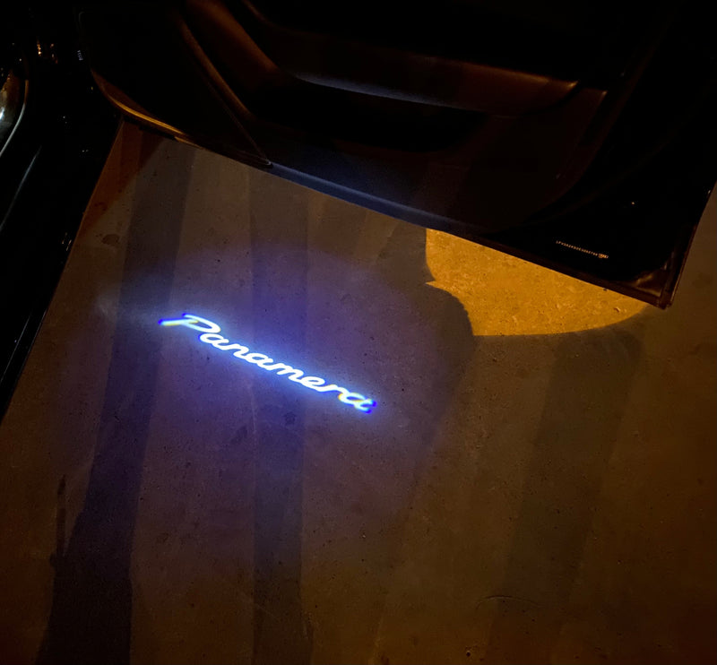 PORSCHE Panamera LOGO PROJECTOT LIGHTS Nr.8084 (quantity  1 =  2 Logo Film /  2 door lights)