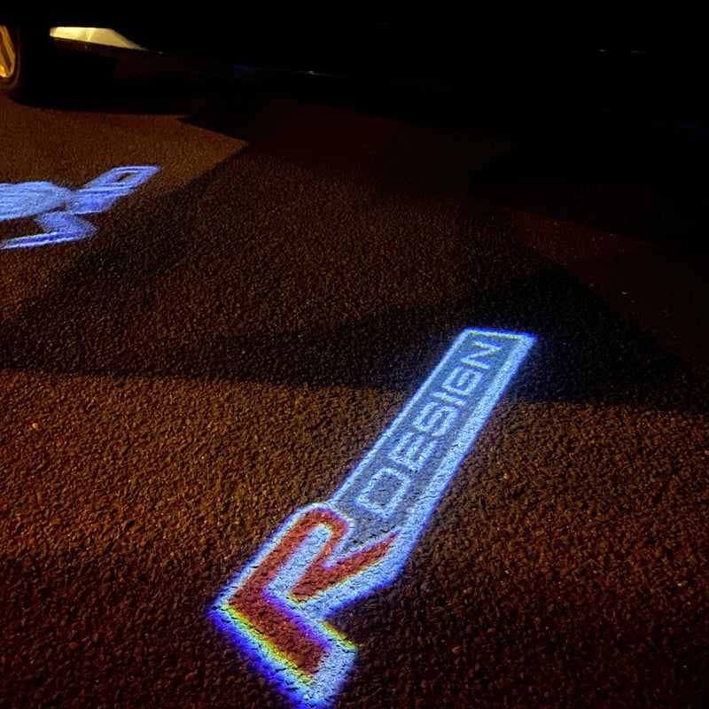 Volvo R DESIGN LOGO PROJECROTR LIGHTS Nr.60 (quantità 1 = 2 pellicole logo / 2 luci porta) 