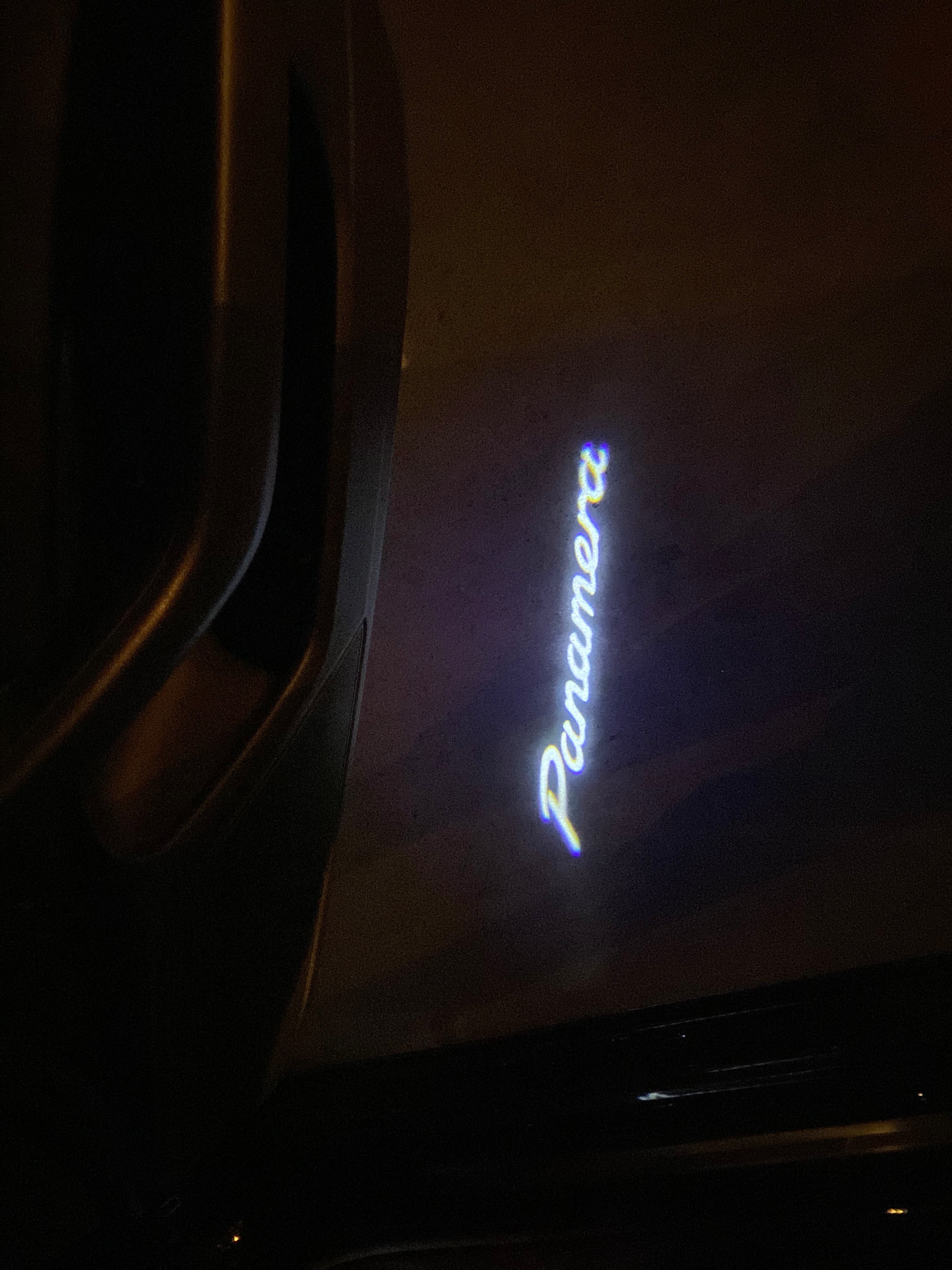 PORSCHE Panamera LOGO PROJECTOT LIGHTS Nr.8084 (quantity  1 =  2 Logo Film /  2 door lights)