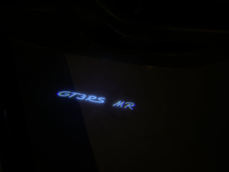 PORSCHE GT LOGO PROJECTOT LIGHTS Nr.8097 (Menge 1 = 2 Logofolie / 2 Türleuchten)