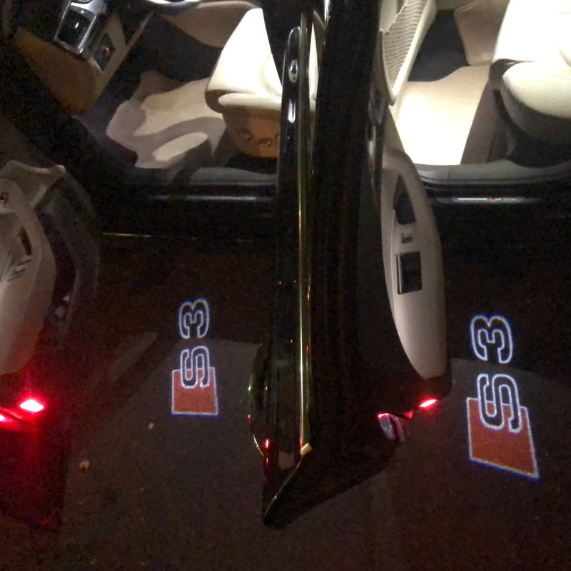 AUDI S3 LOGO PROJECTOT LIGHTS Nr.19  (quantity 1 = 2 Logo Films /2 door lights）