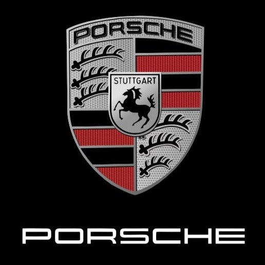 PORSCHE Original LOGO PROJECTOT LIGHTS Nr.8036 (Menge 1 = 2 Logofolie / 2 Türleuchten) 