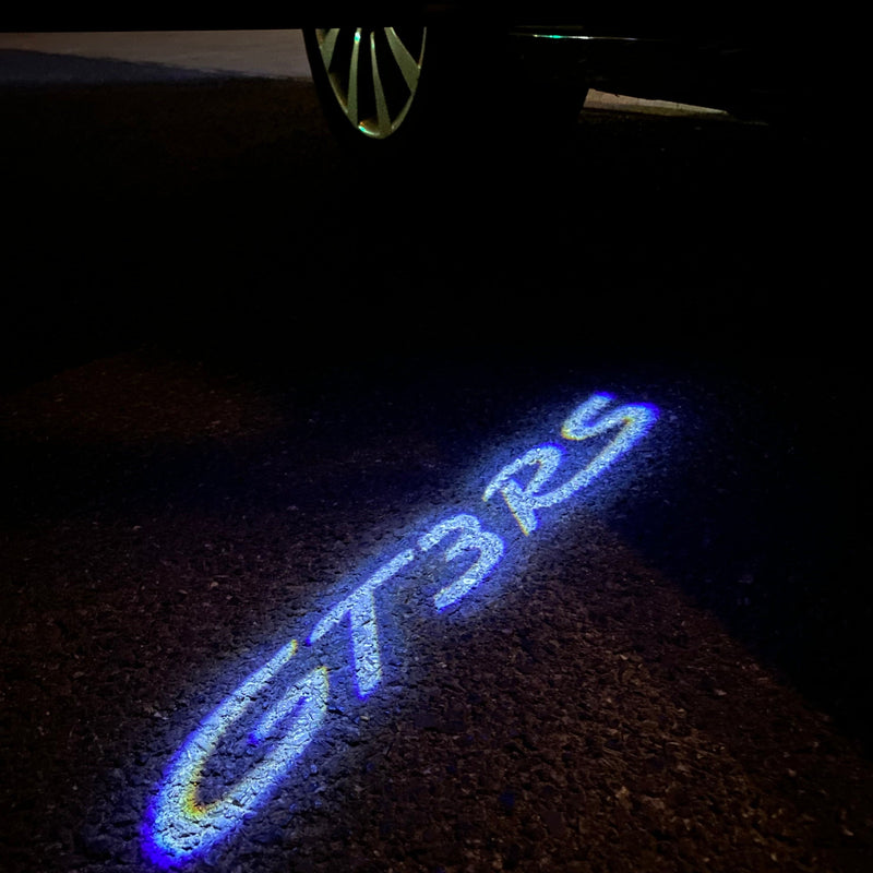 PORSCHE GT LOGO PROJECTOT LIGHTS Nr.8003 (quantità 1 = 2 pellicole logo / 2 luci porta)