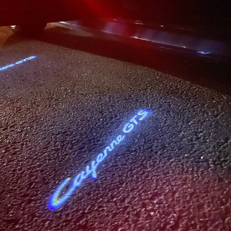 PORSCHE Cayenne LOGO PROJECTOT LIGHTS Nr.61 (Menge 1 = 2 Logofolie / 2 Türleuchten) 