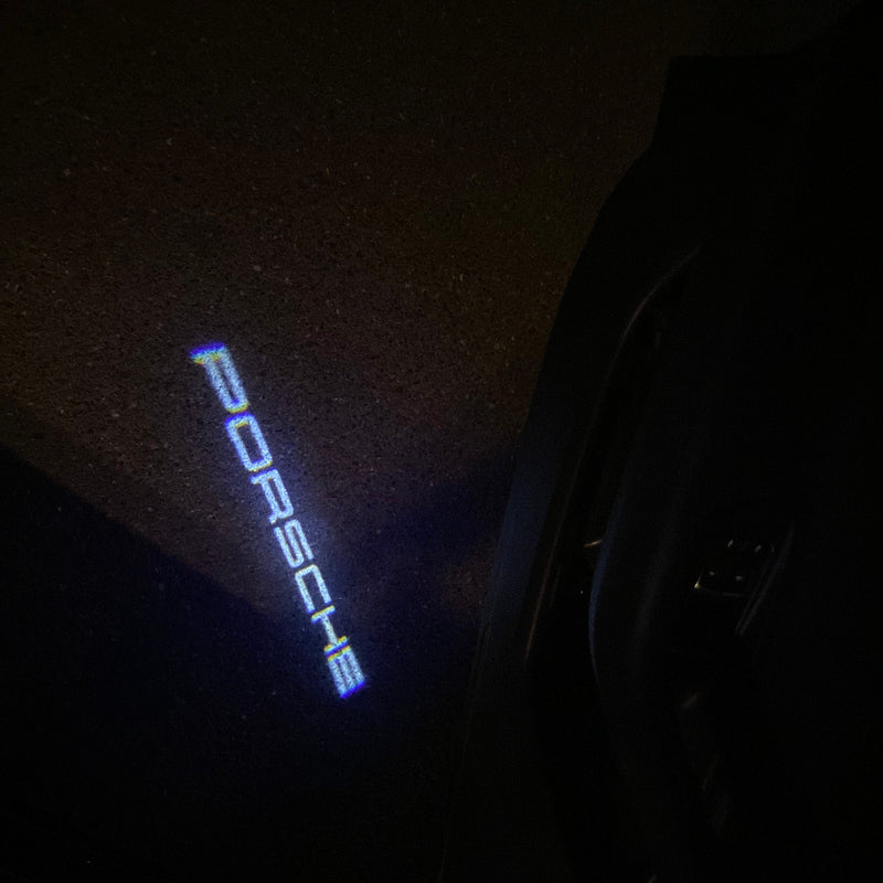 PORSCHE Original LOGO PROJECTOT LIGHTS Nr.60 (quantità 1 = 2 pellicole logo / 2 luci porta) 