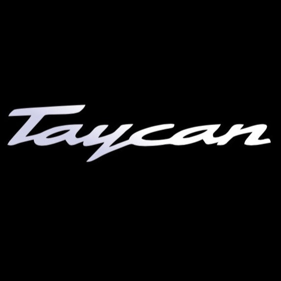 PORSCHE TAYCAN LOGO PROJECTOT LIGHTS Nr.52 (Menge 1 = 2 Logofolie / 2 Türleuchten) 