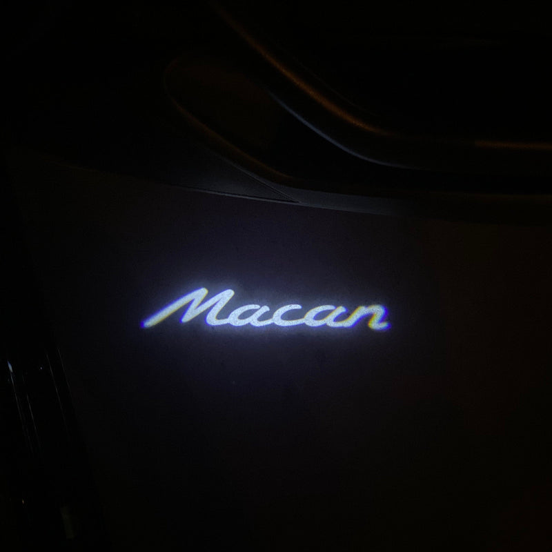 PORSCHE MACAN LOGO PROJECTOT LIGHTS Nr.88 (quantità 1 = 2 pellicole logo / 2 luci porta) 