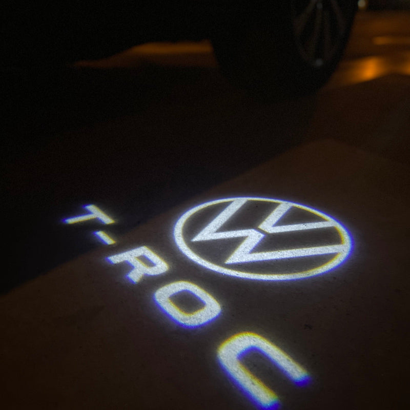 Volkswagen Luci porta T-ROC Logo n. 129 (quantità 1 = 2 pellicole con logo/2 luci per porta） 