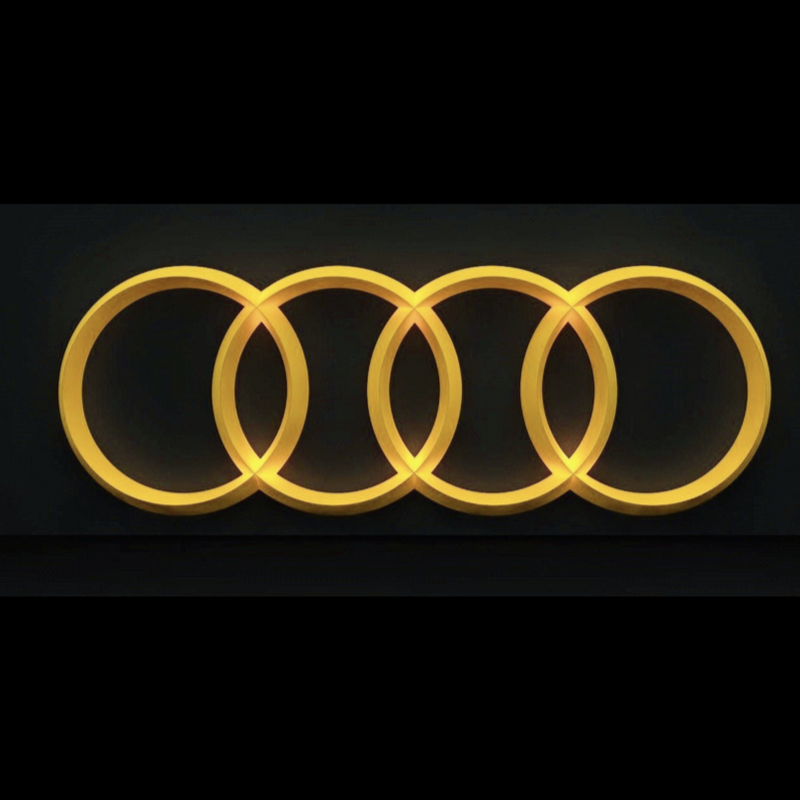 AUDI 4 RINGS LOGO PROJECTOT LIGHTS Nr.144 (Menge 1 = 2 Logofolien /2 Türleuchten） 